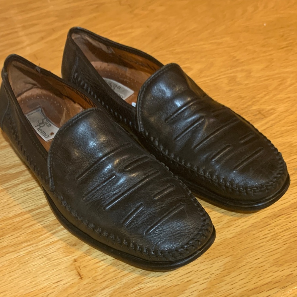 Black Leather Men's Loafers
